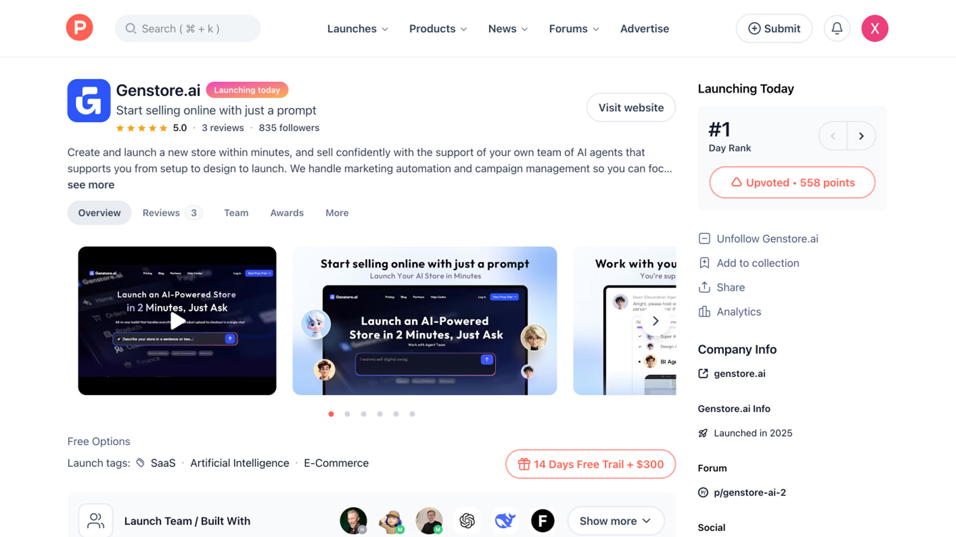product hunt #1 product